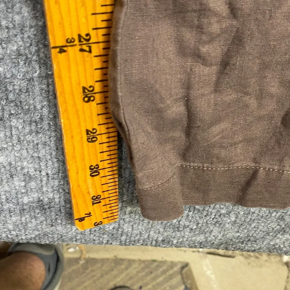 Banana Republic Martin Fit Linen Cotton Drawstring Pants Brown Womens 6